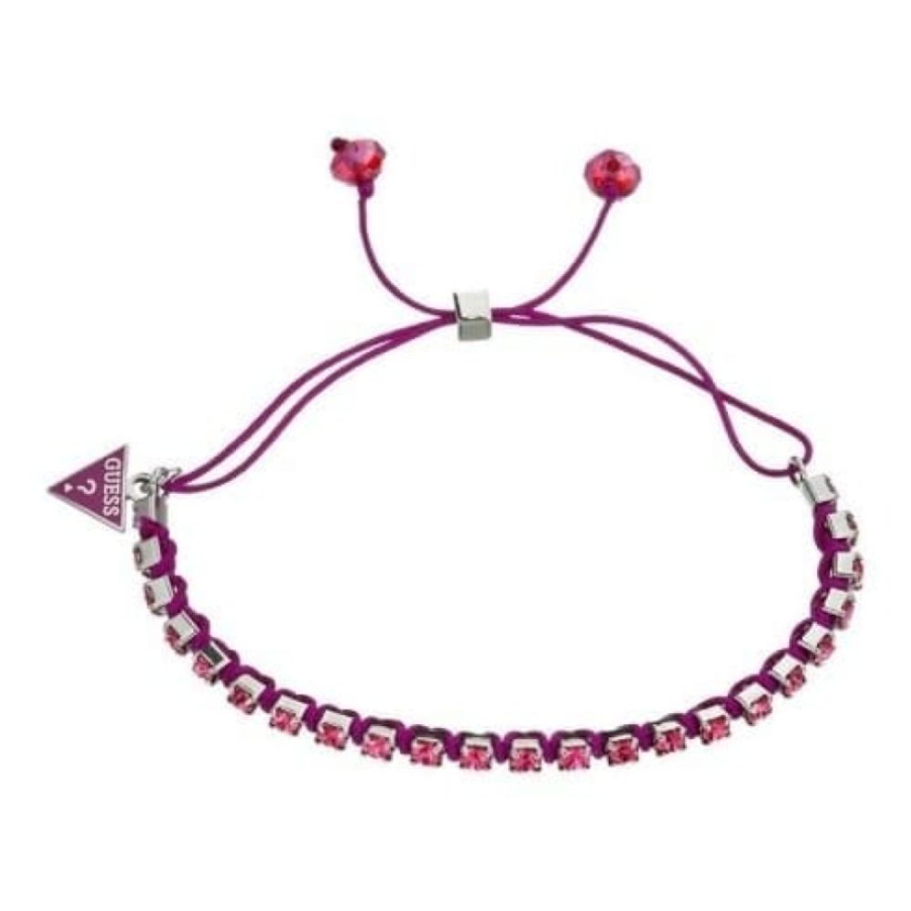 Ladies Rock 'N' Rollstone Pink Fabric & Steel Cube Bracelet