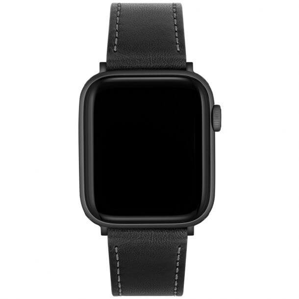 Black Leather Strap For Apple Watch