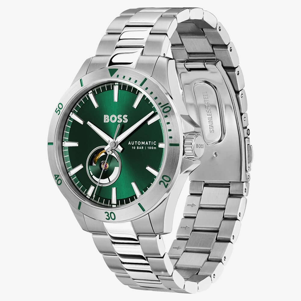 Troper Automatic Green Dial With SS Bracelet Strap Men's Watch