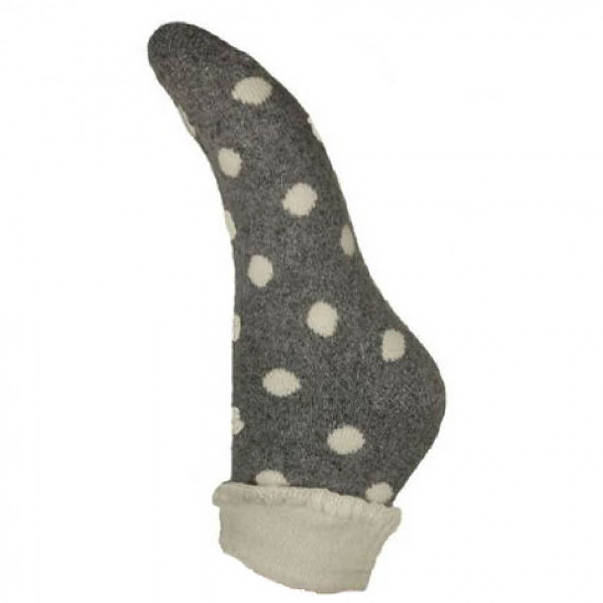 Grey Spotty Wool Blend Socks