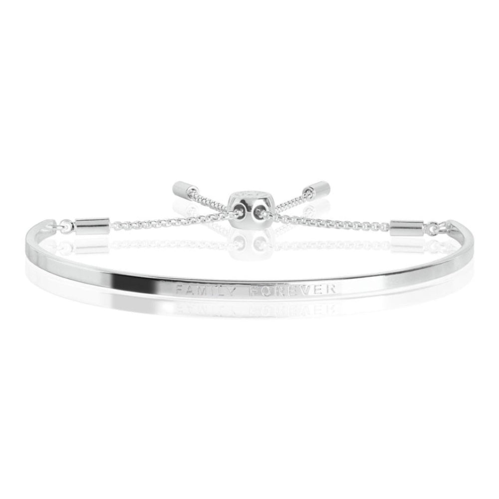 Occasion Gift Box - Forever Family - x3 Stacking Bracelets- Silver - 17.5cm Adjustable