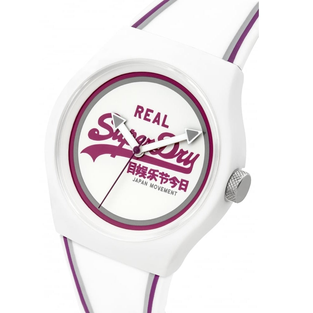 Urban' White Silicone Strap Watch With White Dial