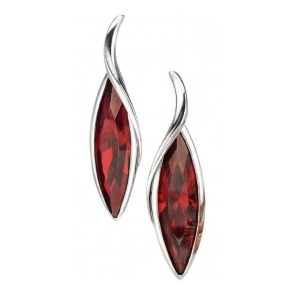 Ladies Silver Magma & Swarovski Drop Silver Earrings