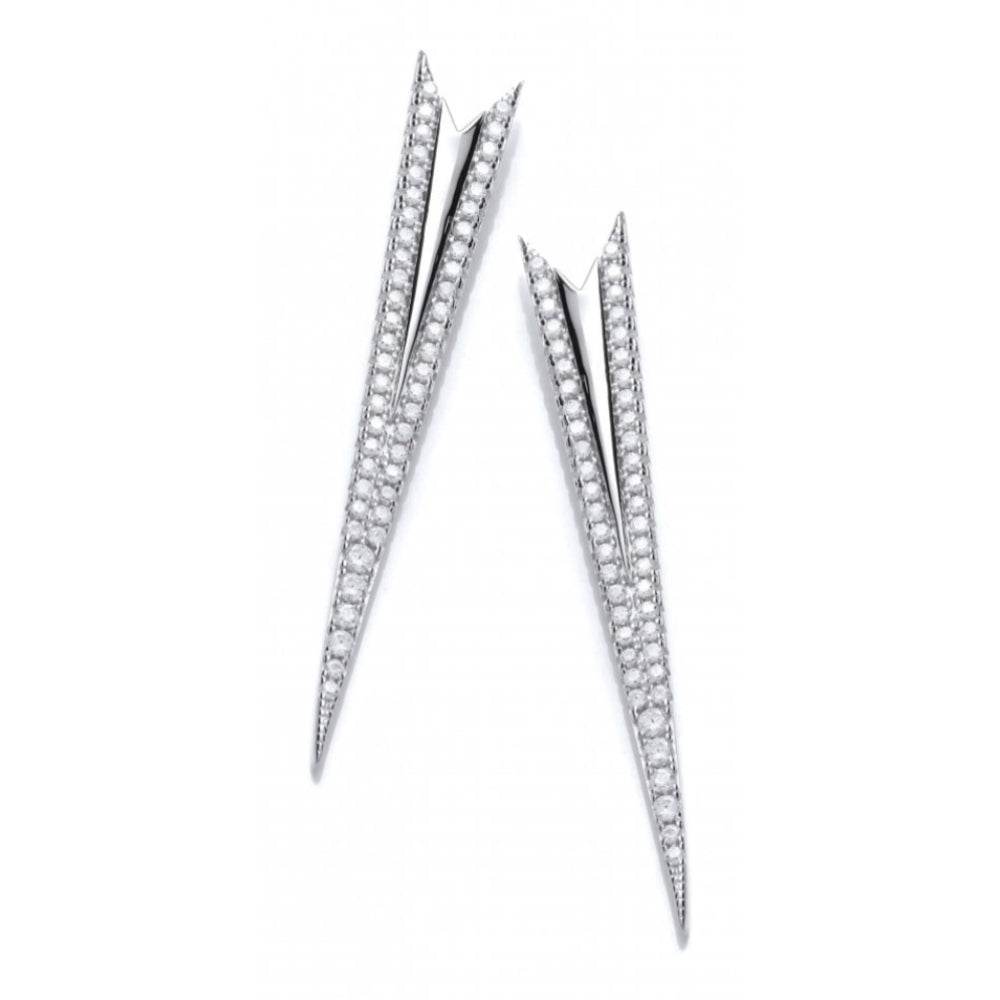 CZ Art Deco Spear Earrings
