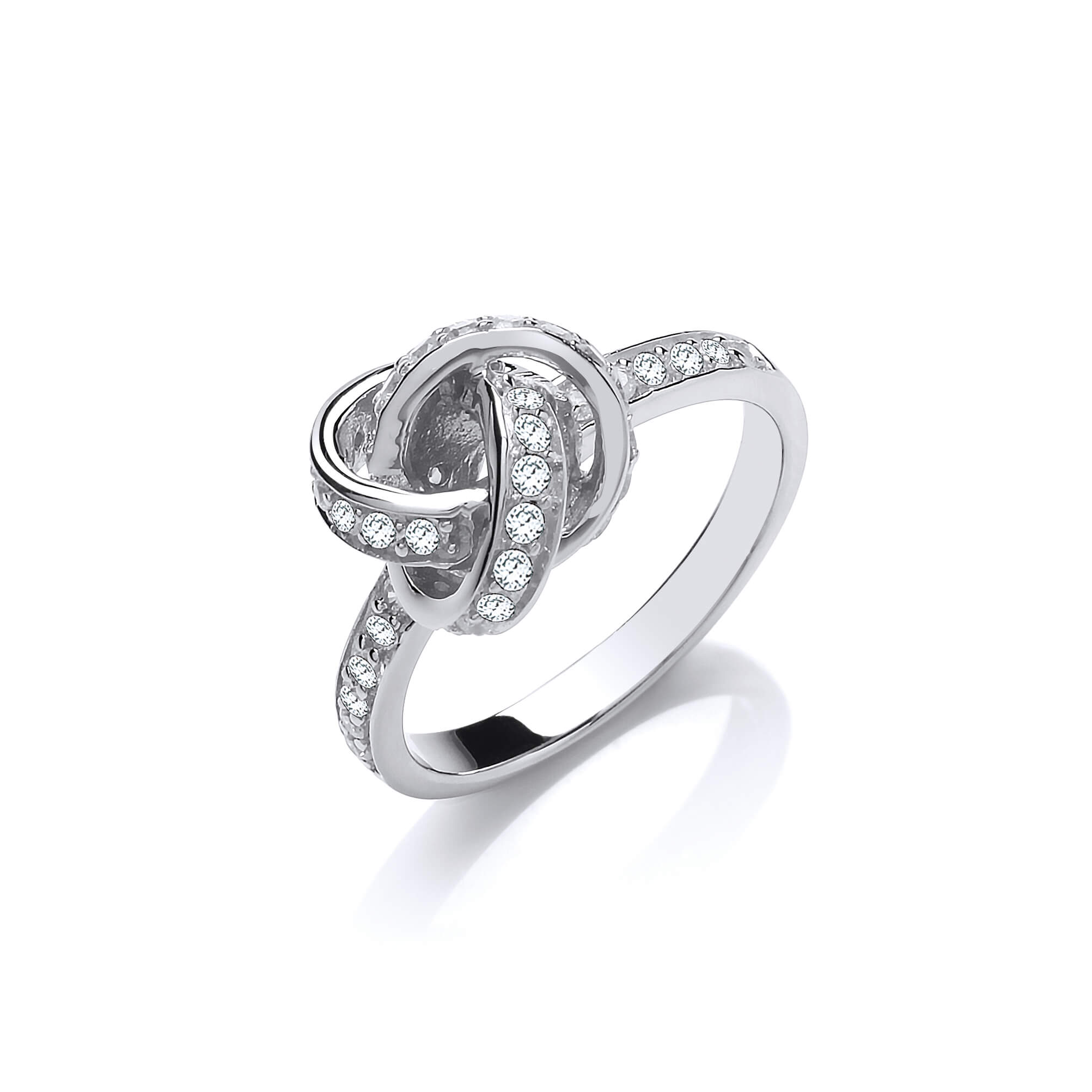 Silver & CZ Knot Ring Size 7/N