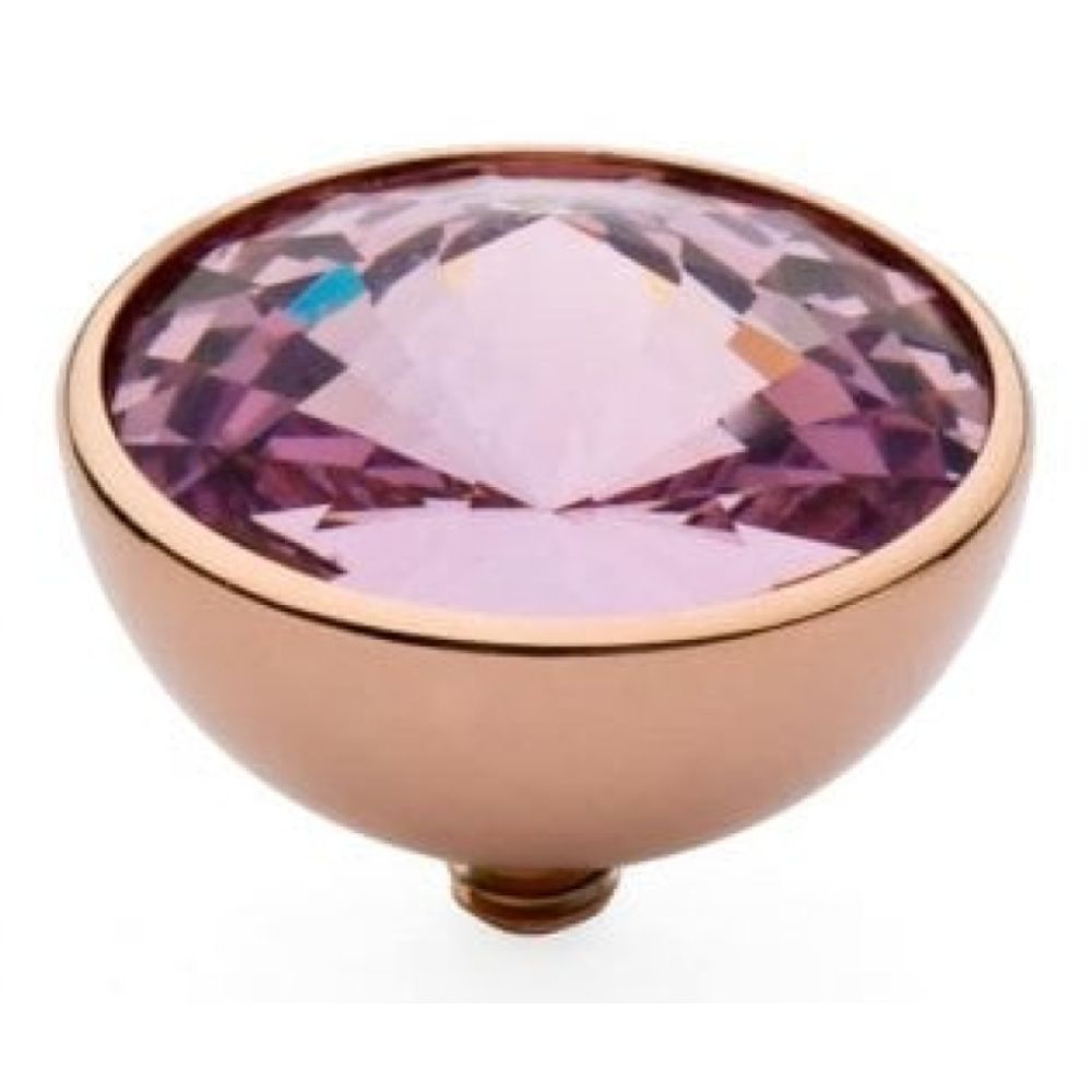 Famosa Rose Gold 13mm Bottone Ring Top Light Amethyst