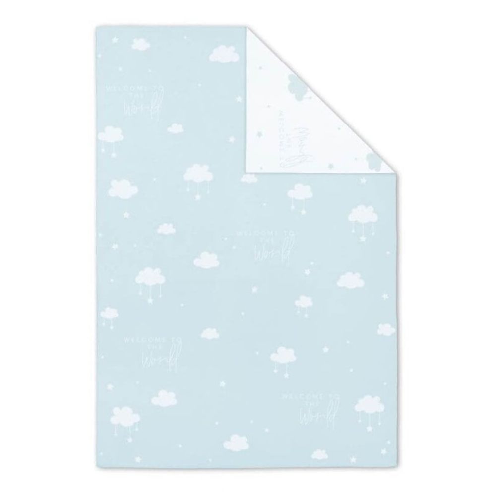Baby Blanket - Welcome To The World - Pale Aqua - 160x130cm