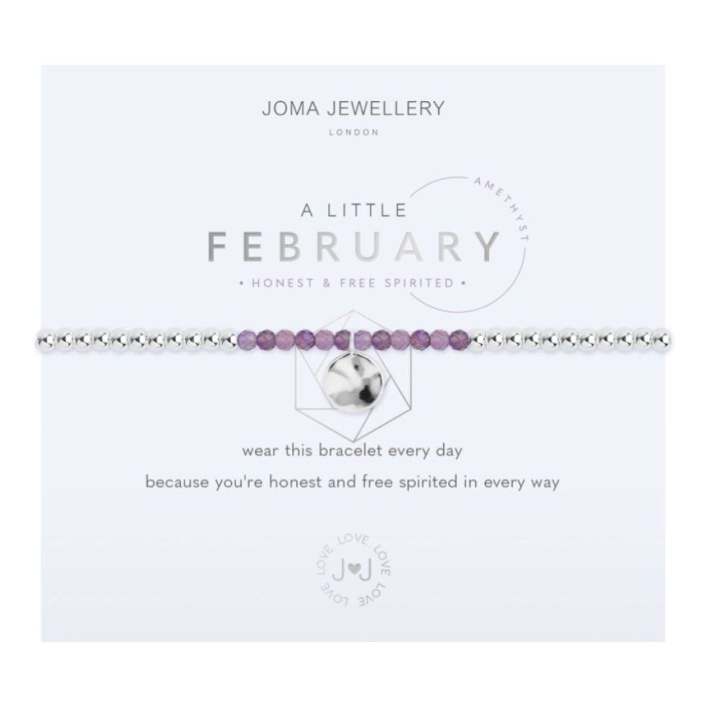 A Little | Birthstone February Amethyst | Bracelet | 17.5cm Stretch