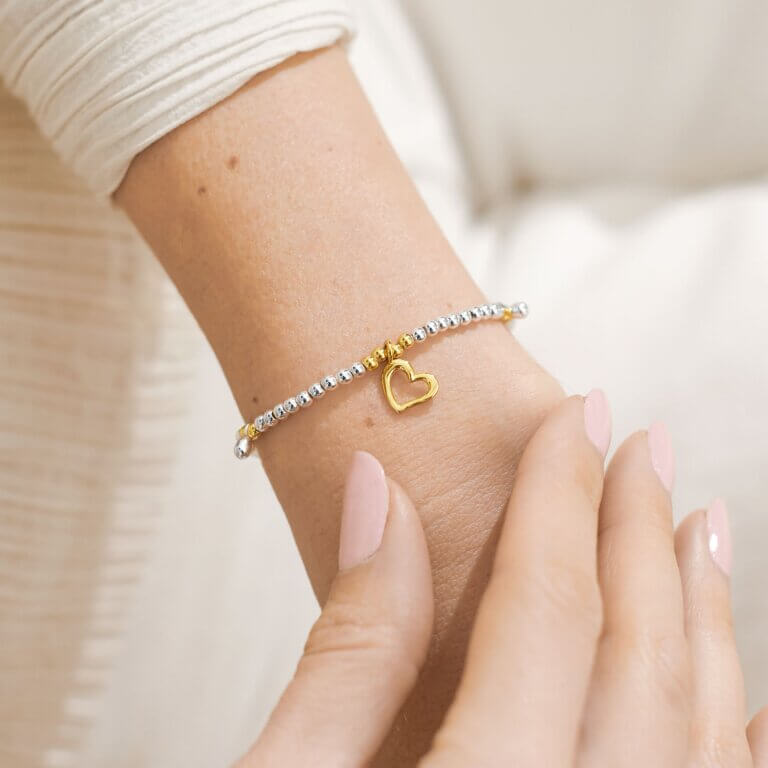 Life's A Charm | Heart Of Gold | Silver And Gold | Charm Bracelet | 17.5cm Stretch