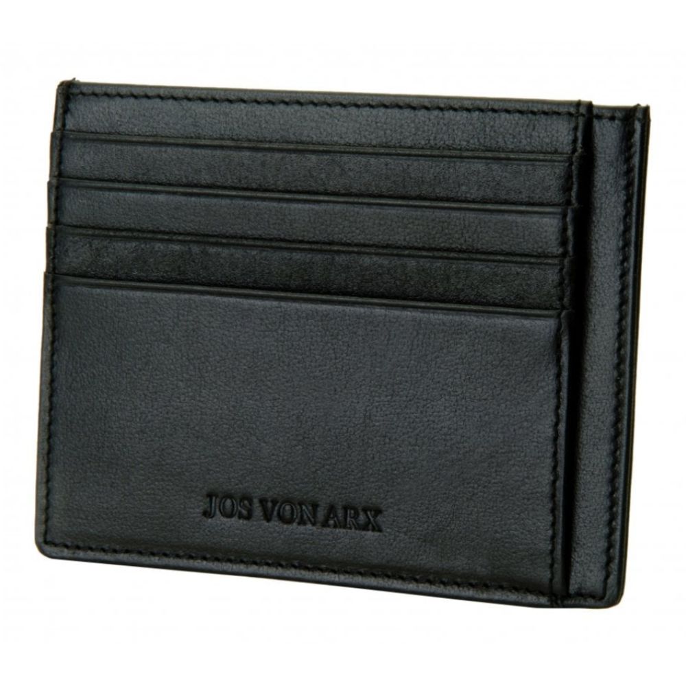 RFID Blocking Black Leather Smooth Finish, 11 Compartments Wallet