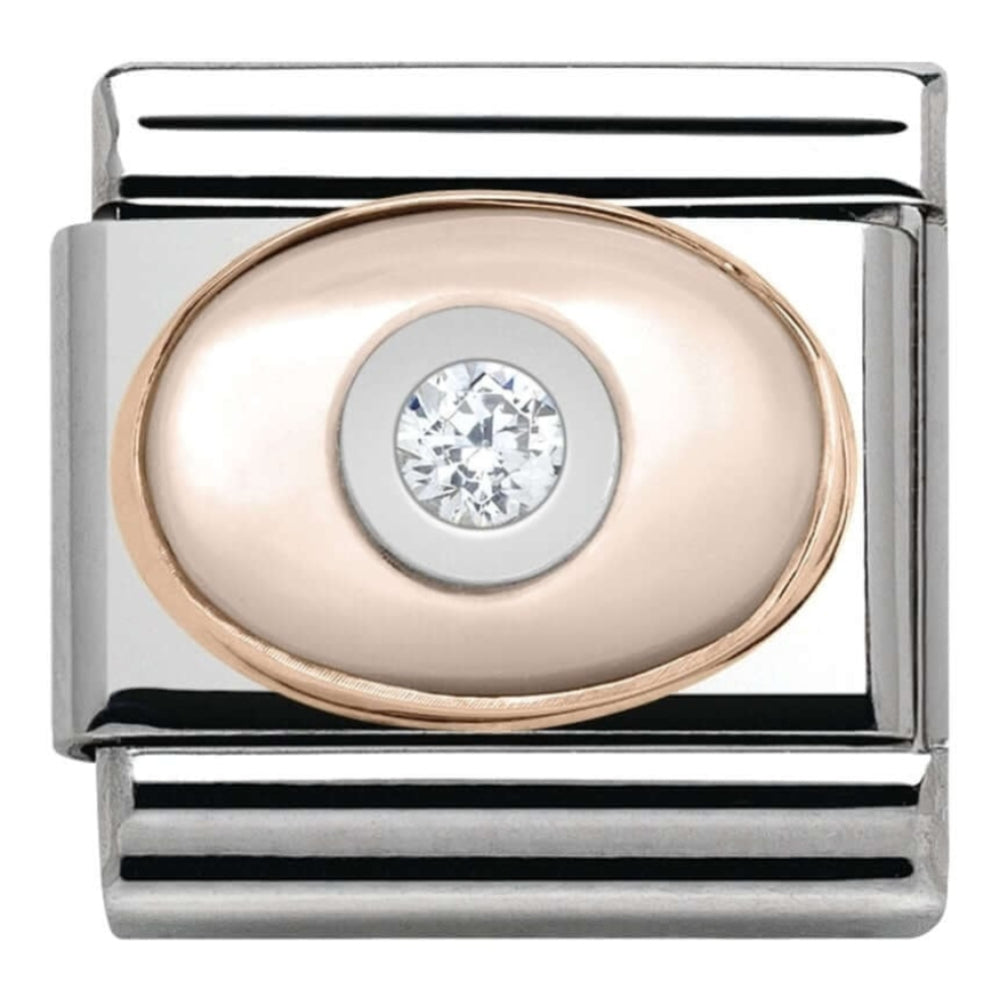 Classic Rose Set CZ Link with Single Stone
