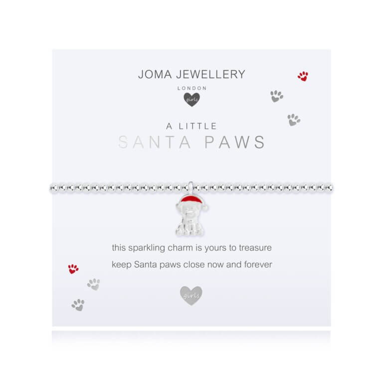 A Little | Santa Paws | Silver | Bracelet | 15.5cm Stretch