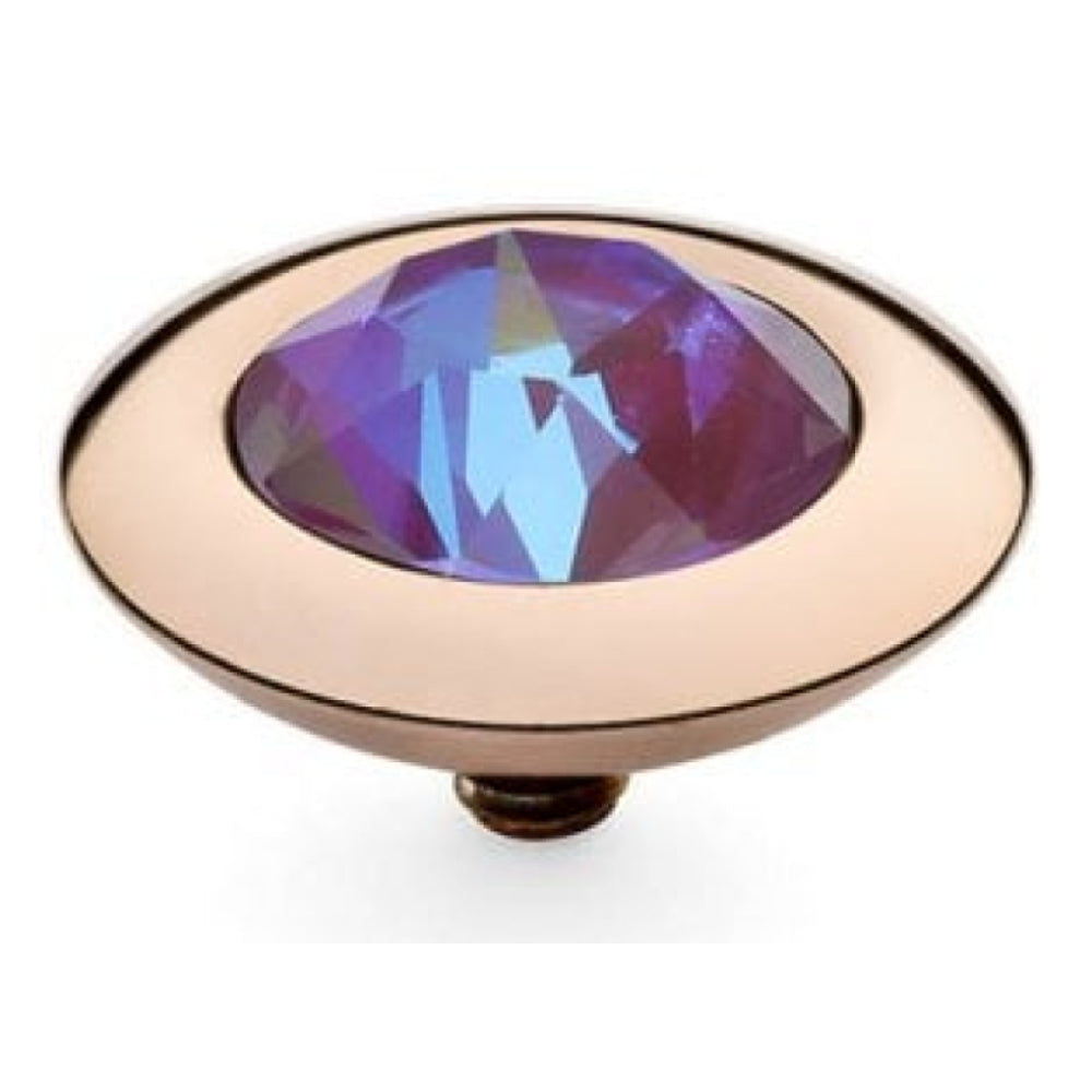 13mm Interchangeable Tondo Burgundy Delite Crystal Top in RG