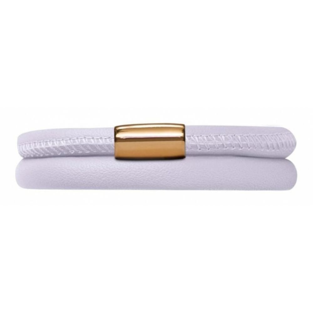Purple Leather Double Bracelet Gold Plated