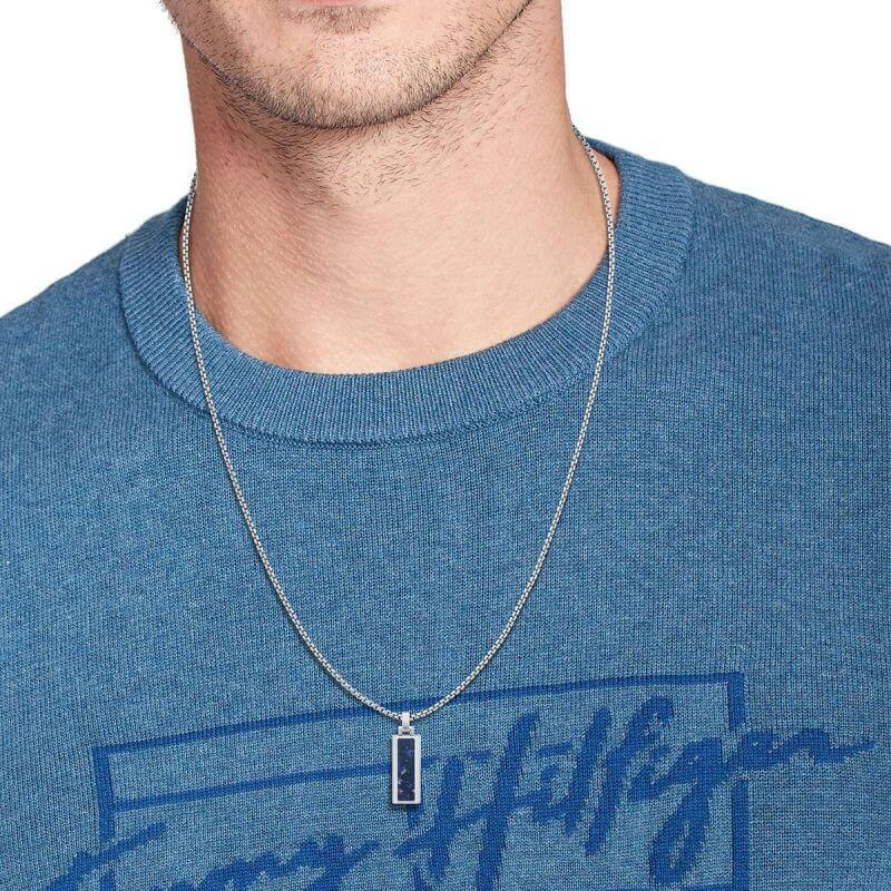 Stainless Steel Sodalite Stone Gents Necklace