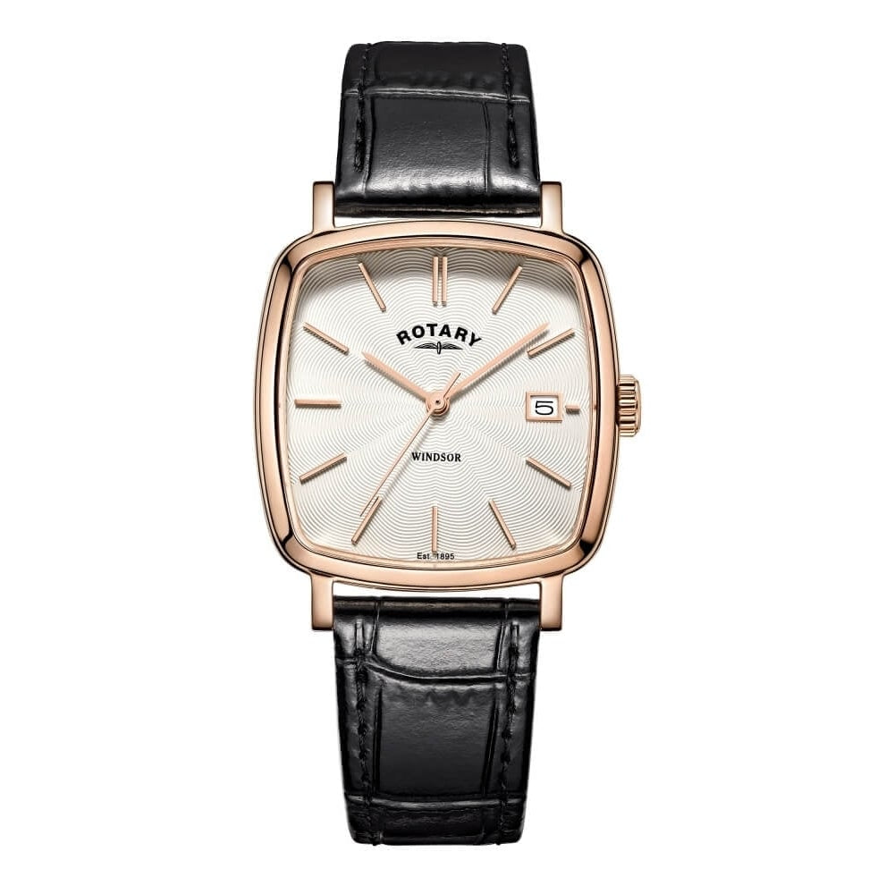 Mens Rose Gold Square Windsor Watch