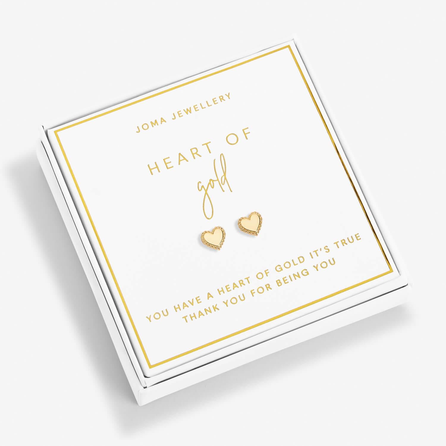 Beautifully Boxed 'Heart Of Gold' Gold Earrings