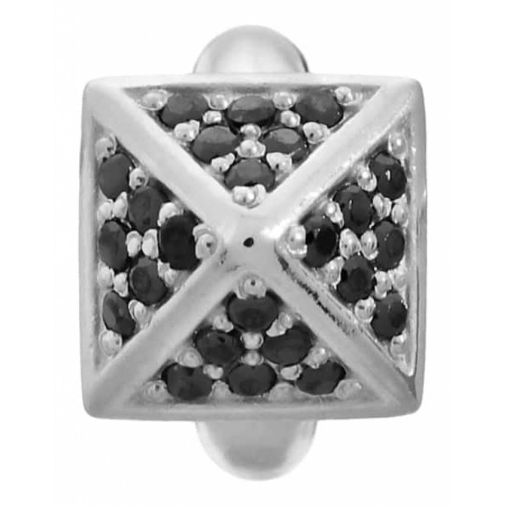 Black CZ Pyramid Sterling Silver Charm