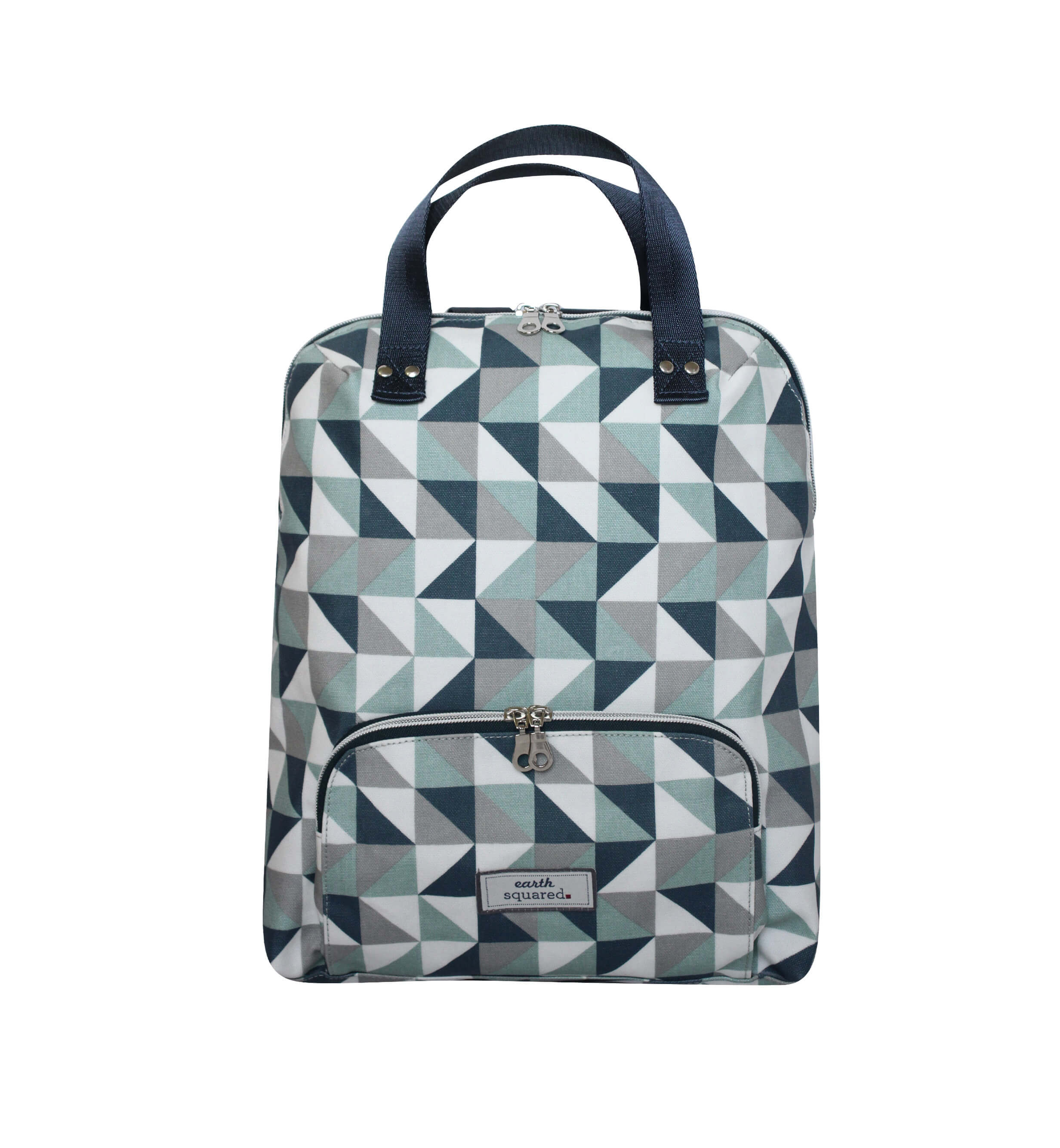 Blue Triangle Oil Cloth Backpack
