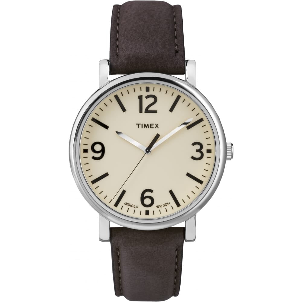 ORIGINAL CLASSIC ROUND SILVERTONE BROWN STRAP TAN DIAL