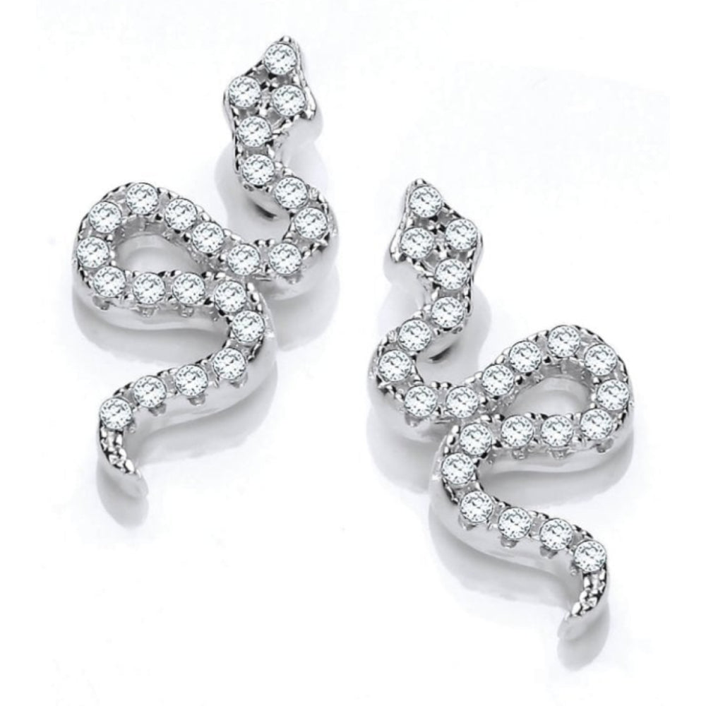 Silver Delicate Snake Earrings