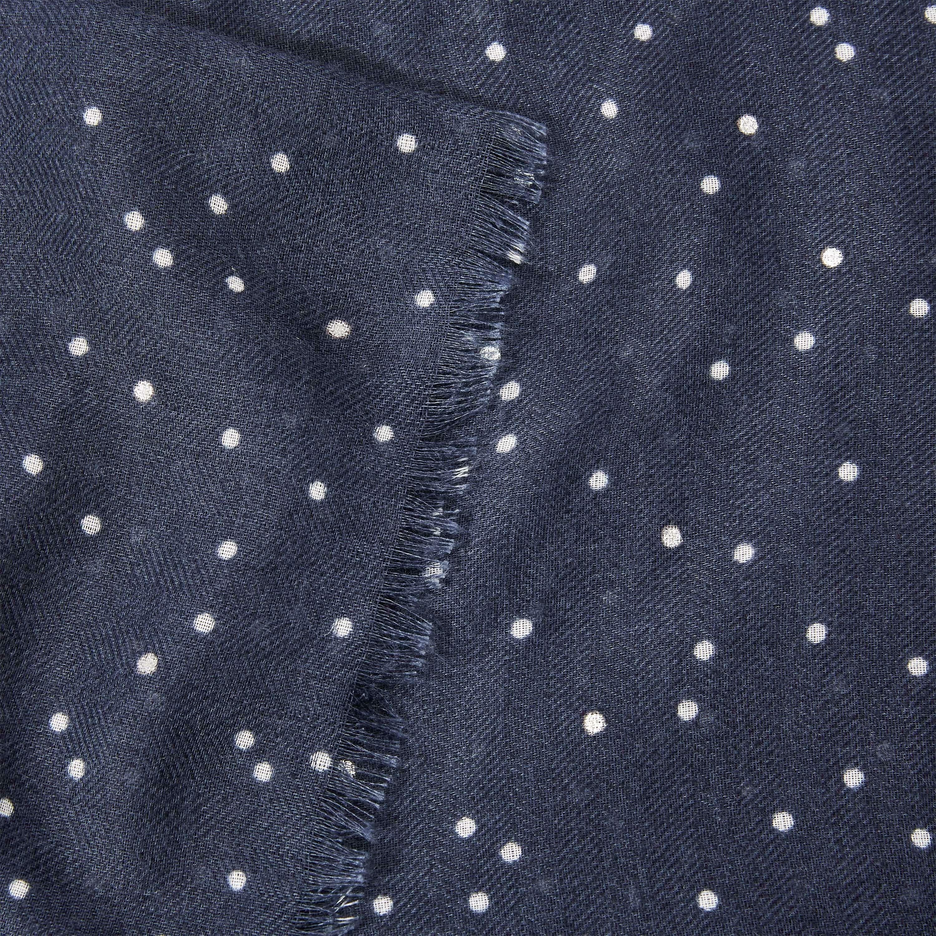 Small Polka Dot | Navy/ White/ Silver | 184 X 86cm