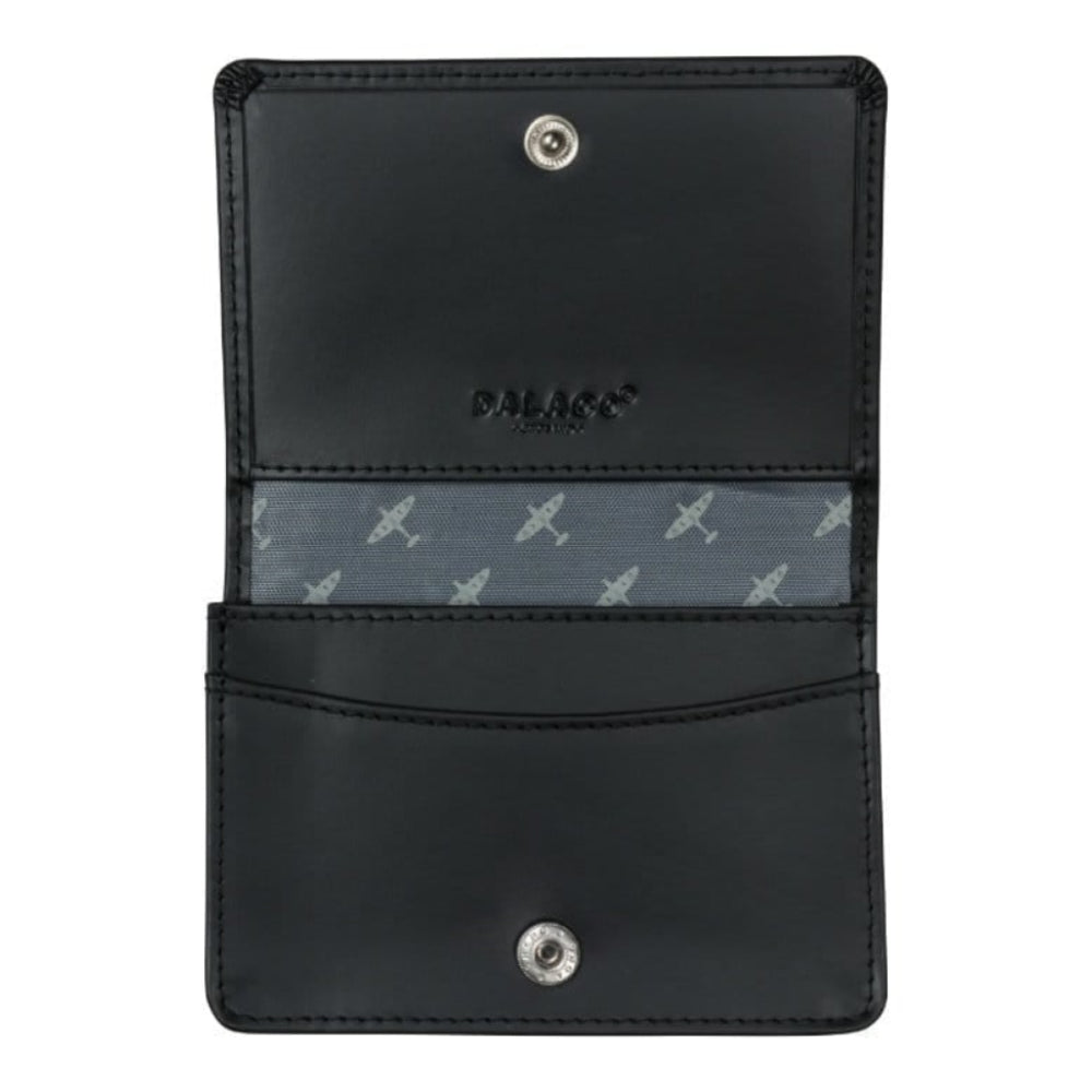 Leather Credit Card holder with Spitfire lining -Black