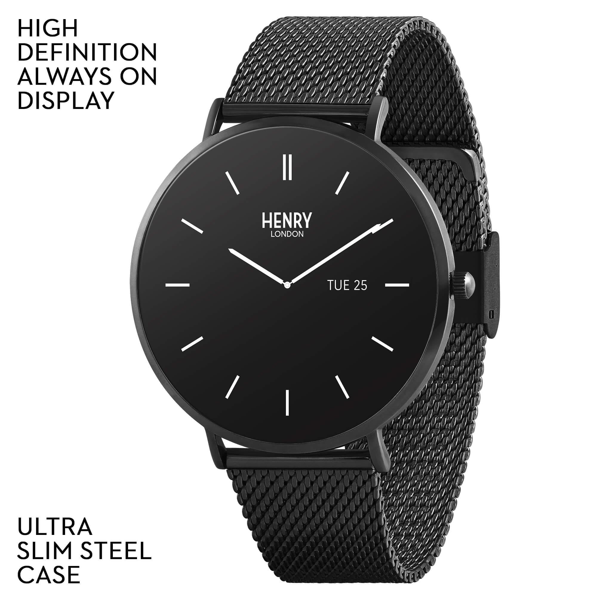 Smart Amoled Black Mesh Strap Watch