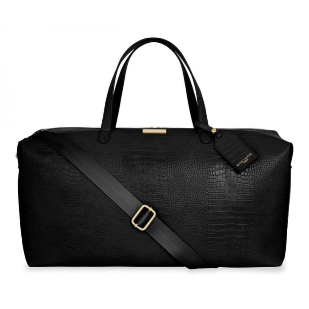 Celine Faux Croc Weekend Holdall Bag | Black | 30 X 53 X 25cm