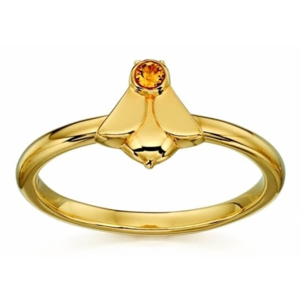 Orange Swarovski Gold Plated Silver Bee Ring