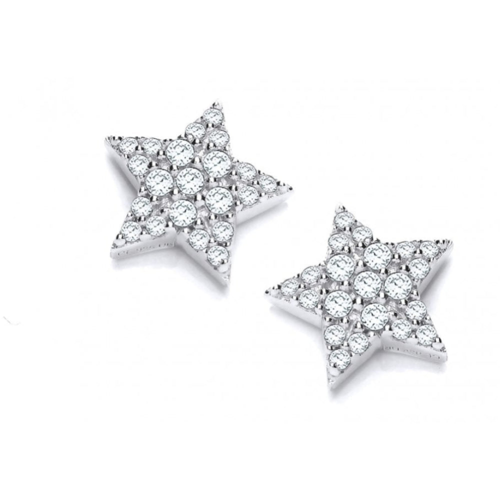 Starry Night Silver CZ Earrings