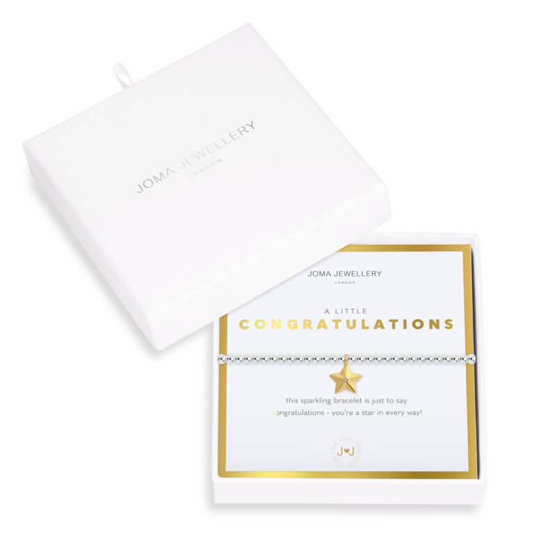 Beautifully Boxed A Littles | Congratulations | Silver | Bracelet | 17.5cm Stretch