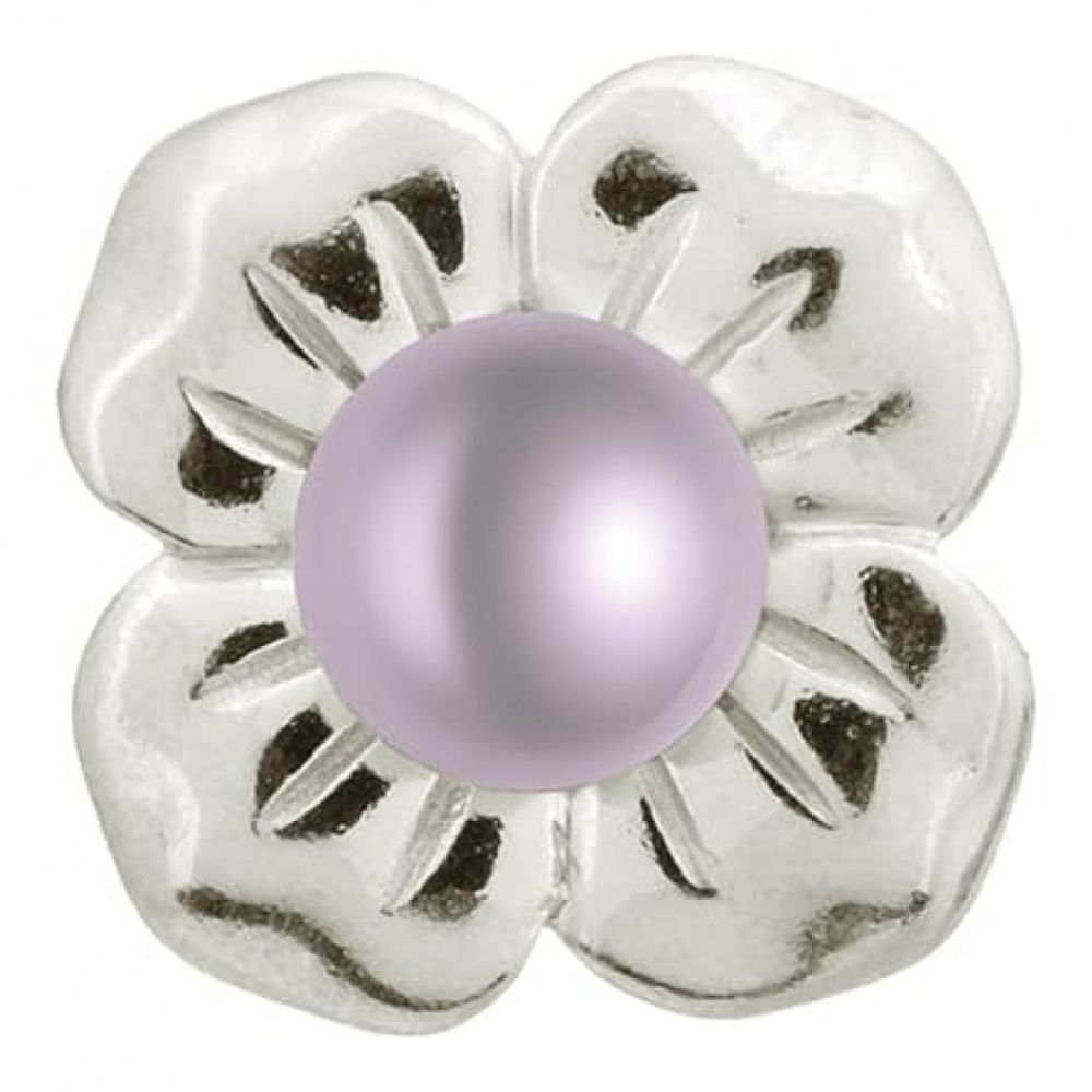Purple Pearl Flower Charm