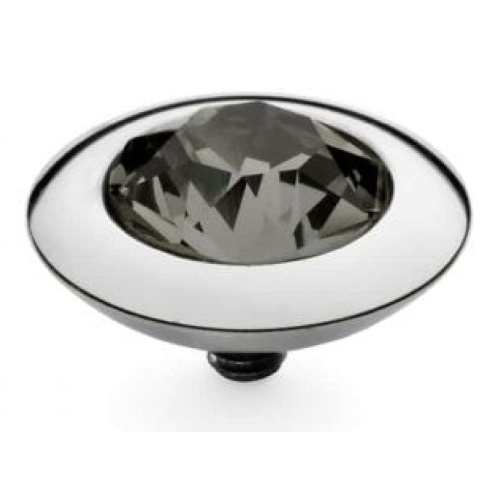 Famosa Silver 13mm Tondo Ring Top Black Diamond