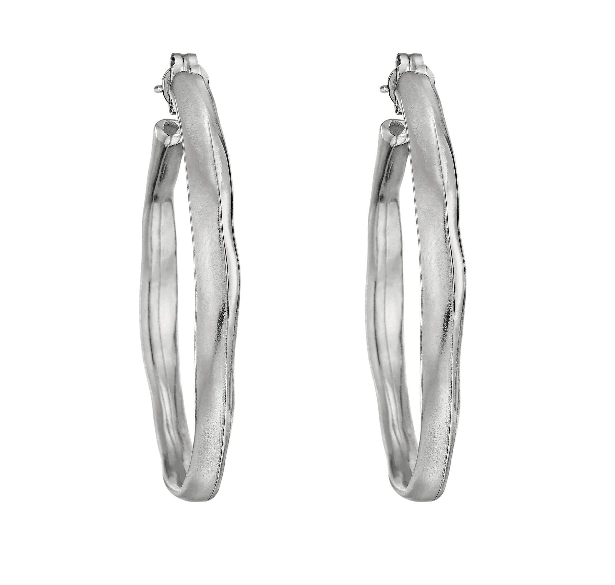 Silver Plated Open Hoop Earrings