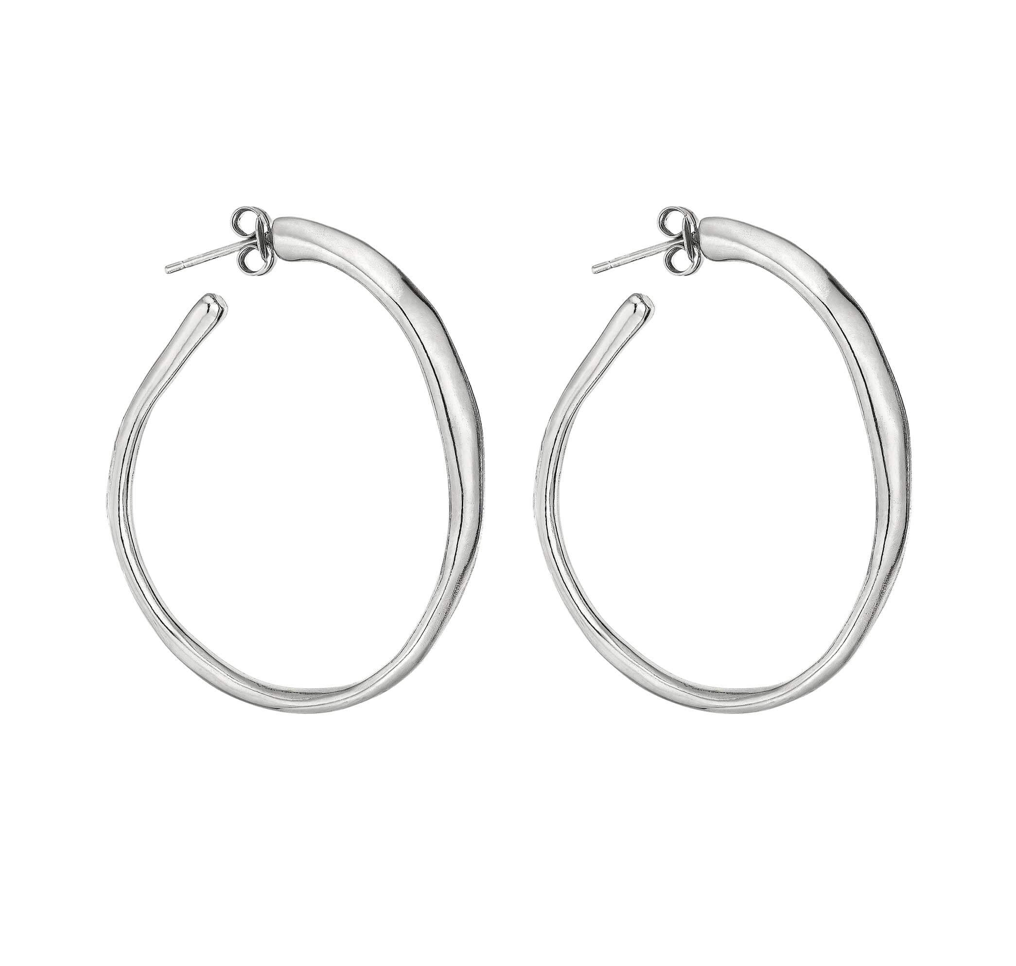 Silver Plated Open Hoop Earrings
