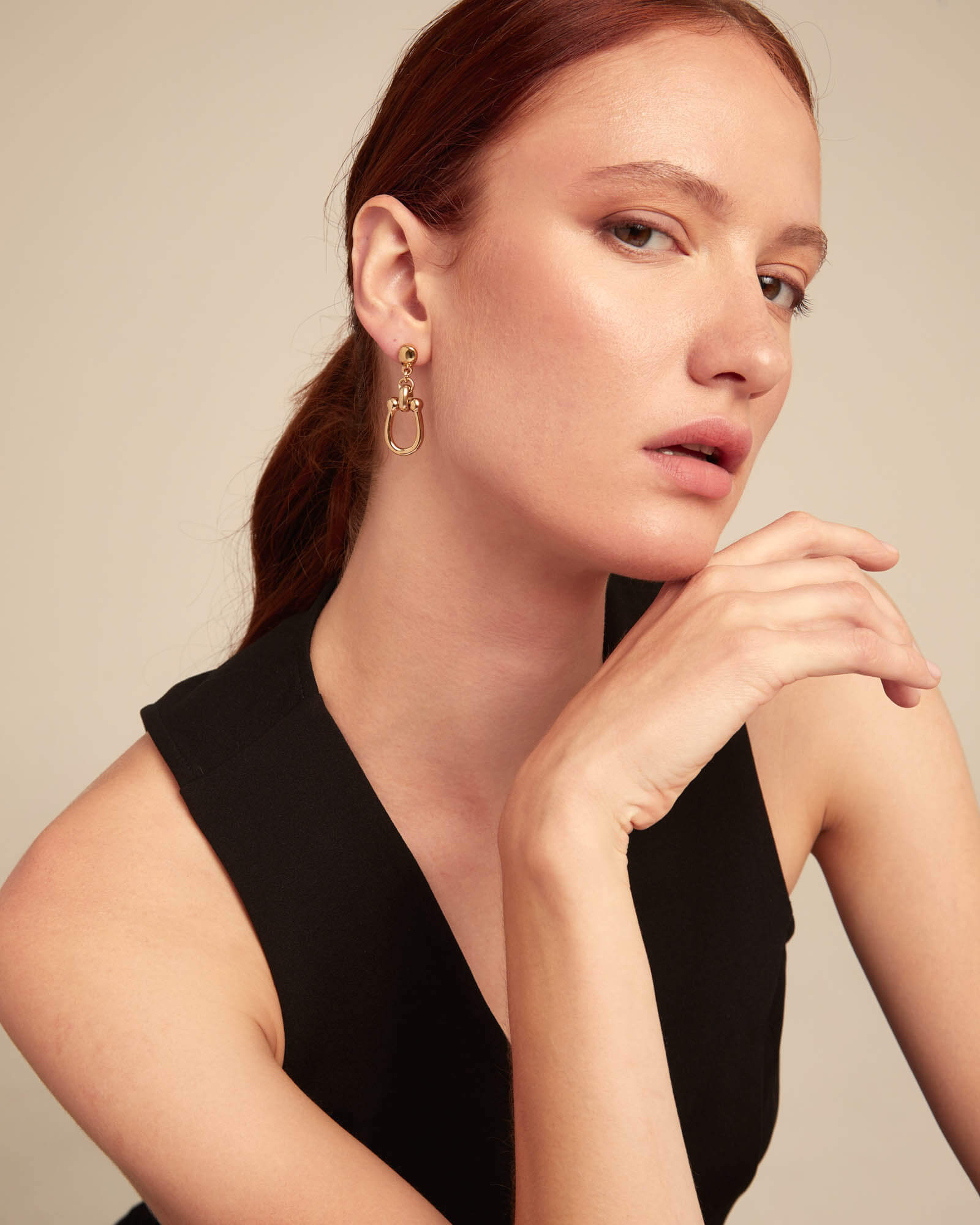 18k Gold Plated Medium Sized Links Earrings