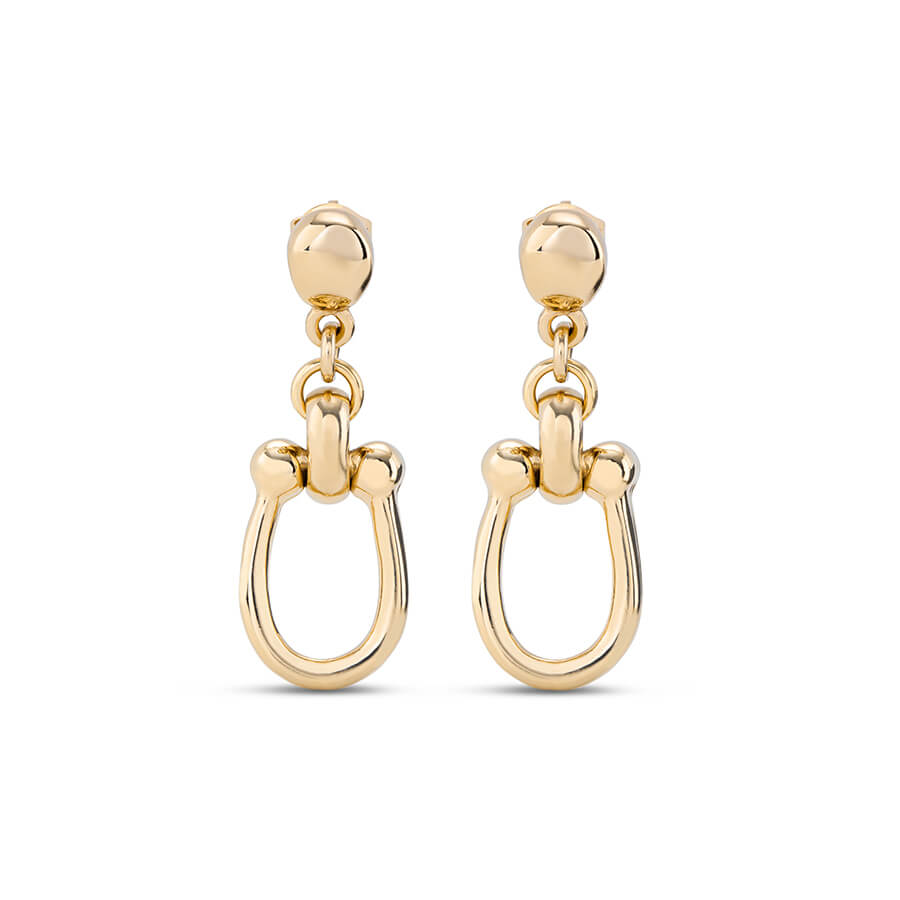 18k Gold Plated Medium Sized Links Earrings