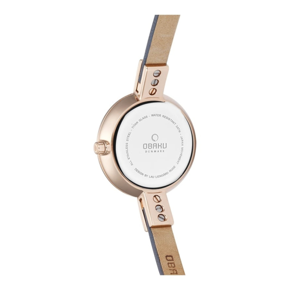 SIV - PEBBLE Rose Gold Plated Leather Calf Watch