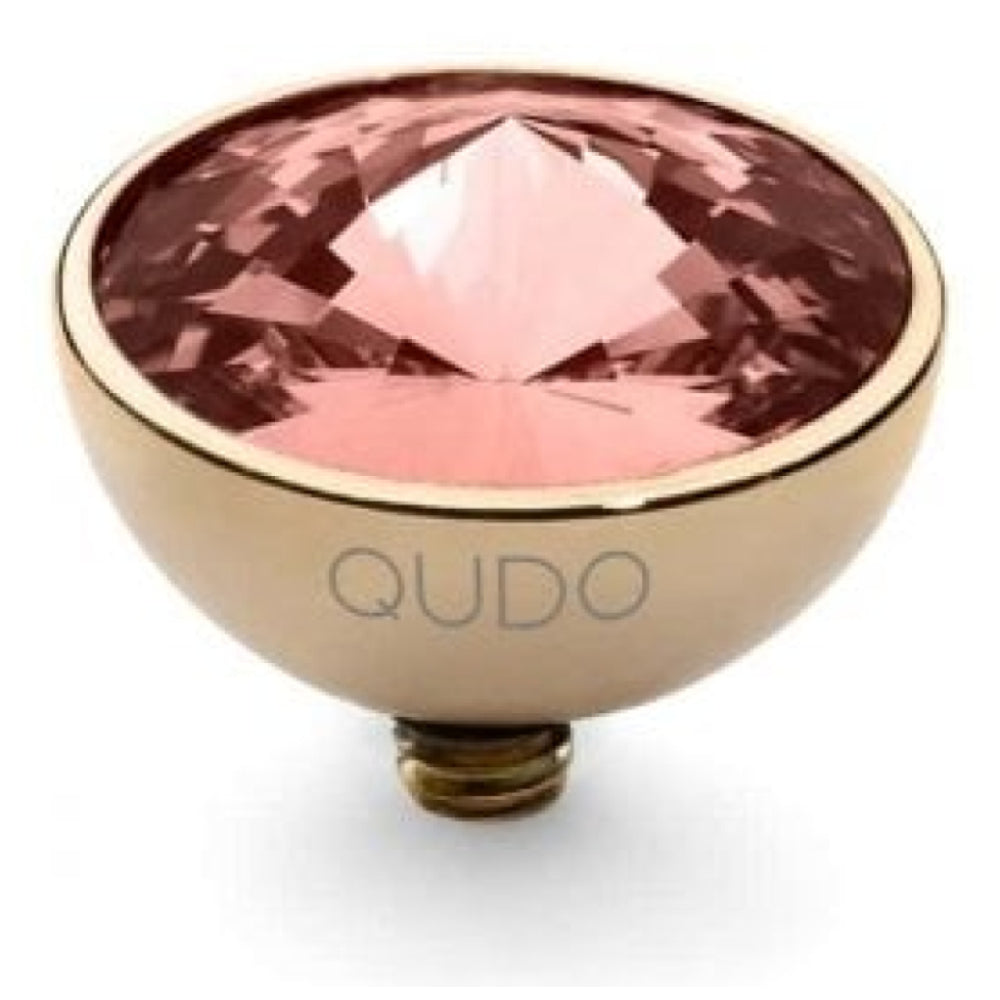 Famosa Gold 11.5mm Bottone Ring Top Rose Peach