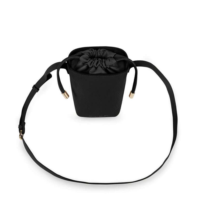 Cece Drawstring Crossbody Bag | Black