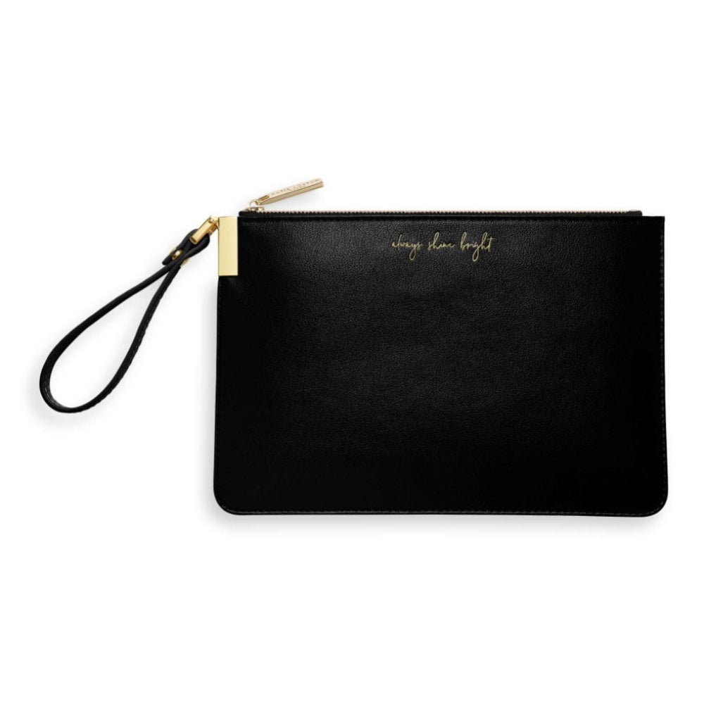 SECRET MESSAGE POUCH - ALWAYS SHINE BRIGHT/YOU ARE ONE IN A MILLION - Black - 16x24cm