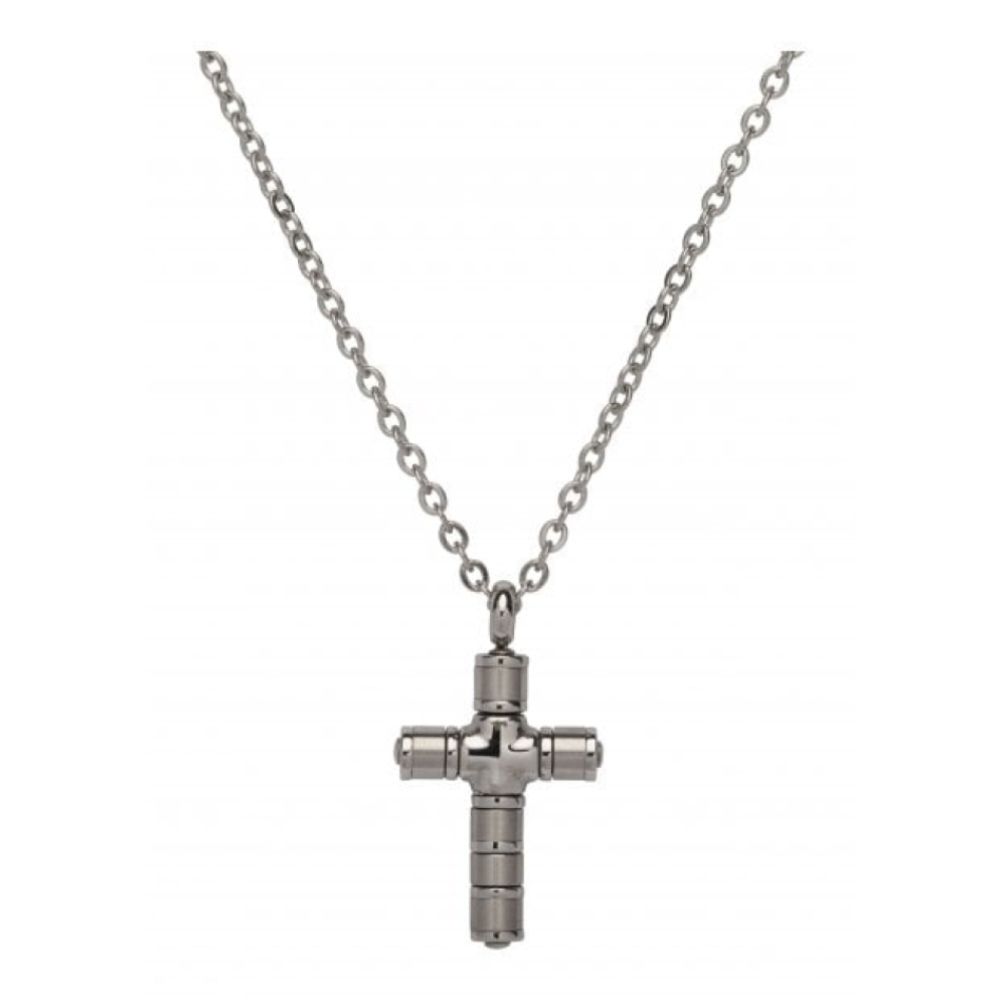 Stainless Steel Pendant With Black IP Plating Incl. Chain