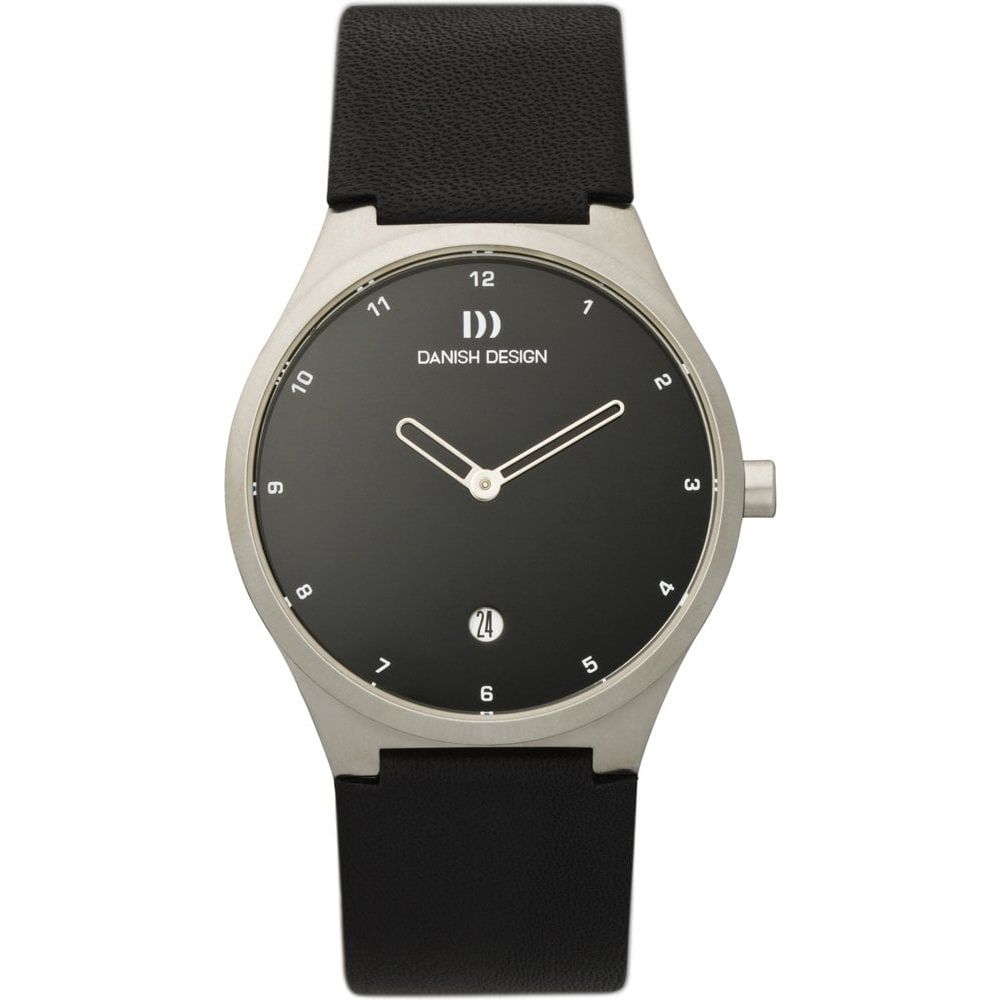 Silver Black Leather Copenhagen Design Watch
