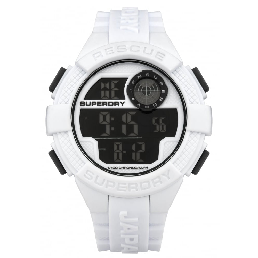 Superdry Radar' White Silicone Strap Watch With Digital Dial Edmonds