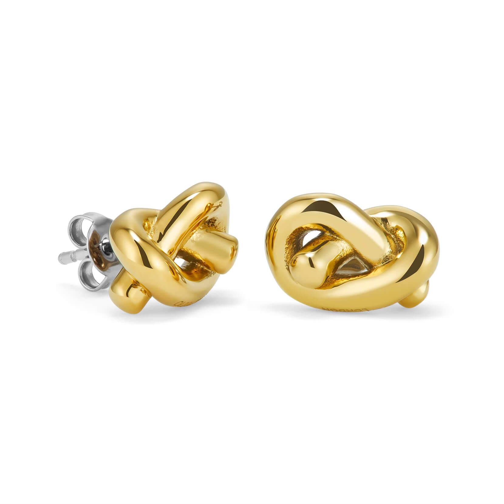 Classic Lover's Knot Gold Plated Stud Earrings
