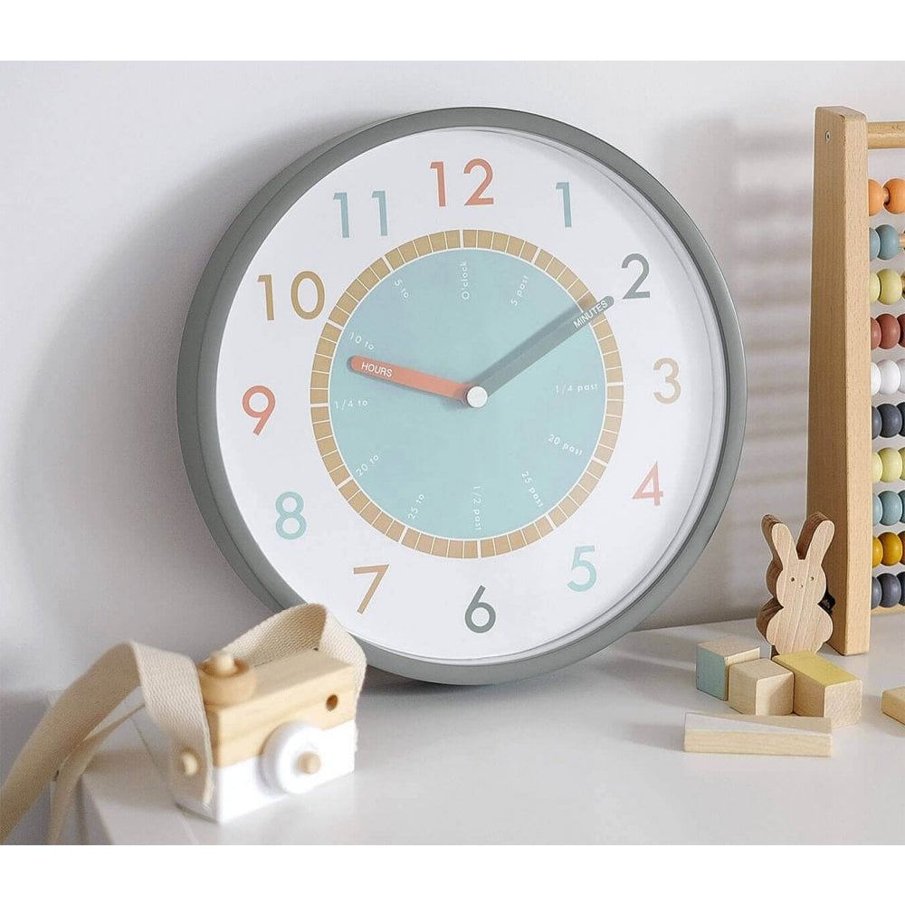 Tell The Time Plastic Grey Wall Clock