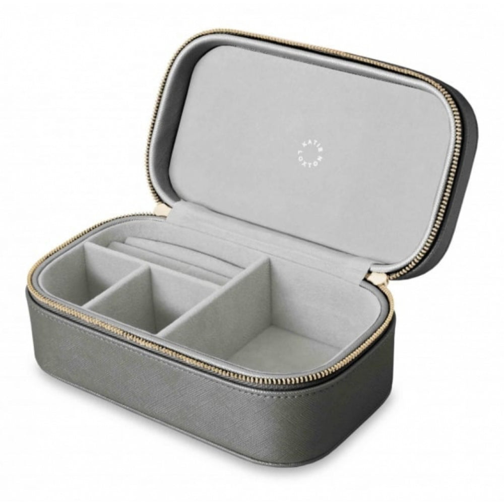 Travel Jewellery Box With Zips - All That Glitters - Metallic Charcoal