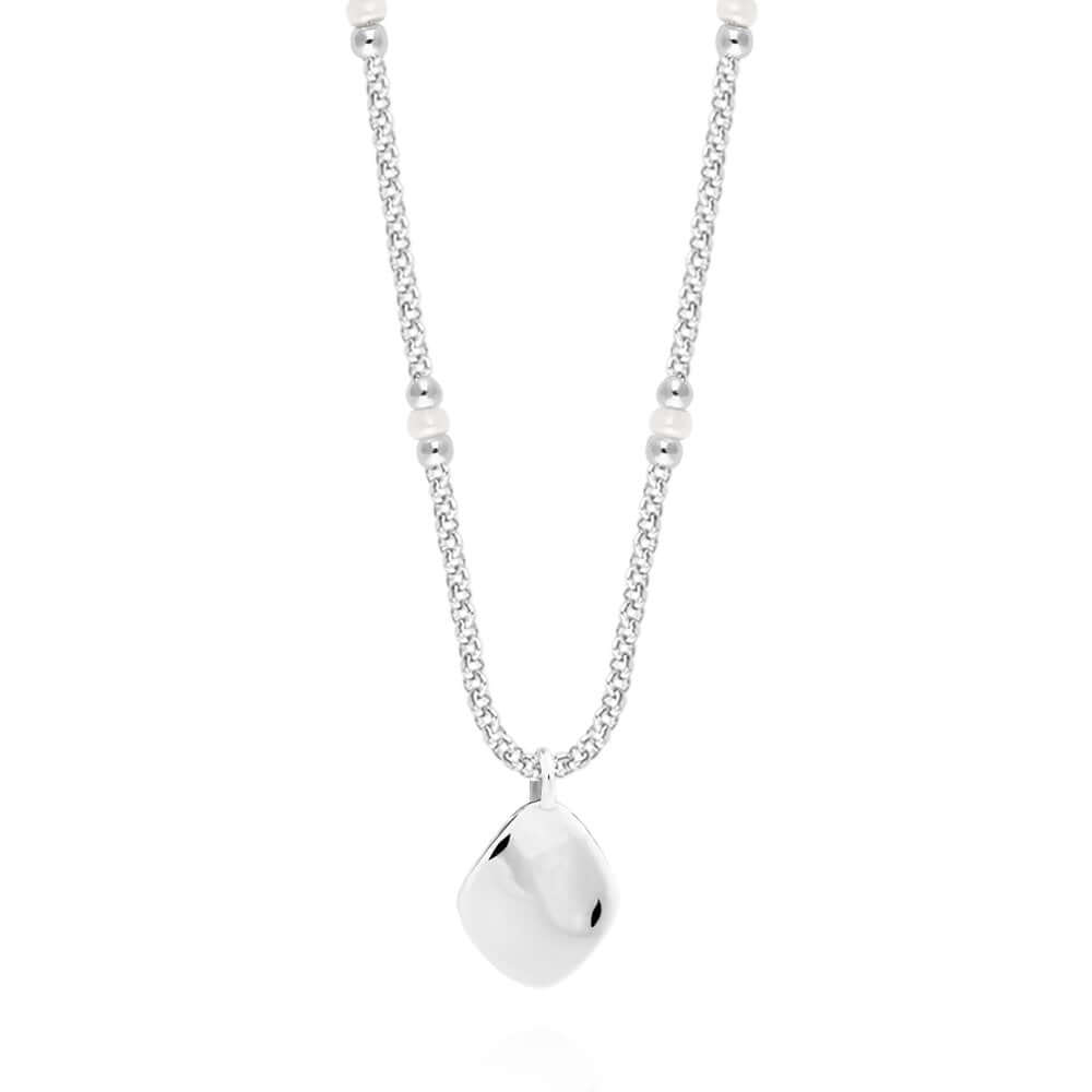 Wellness Gems | Silver | Pearl Necklace | 45cm + 5cm Extender