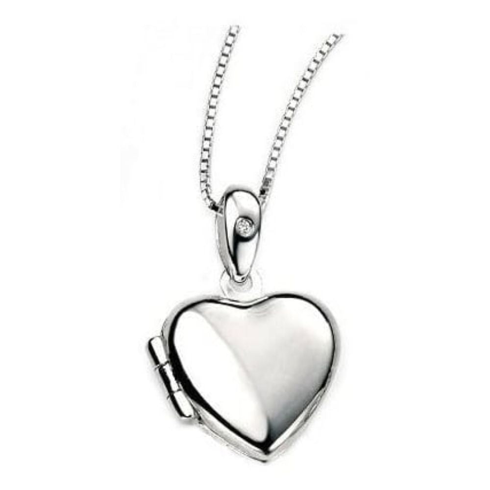 Girl's Plain Sterling Silver Heart Locket